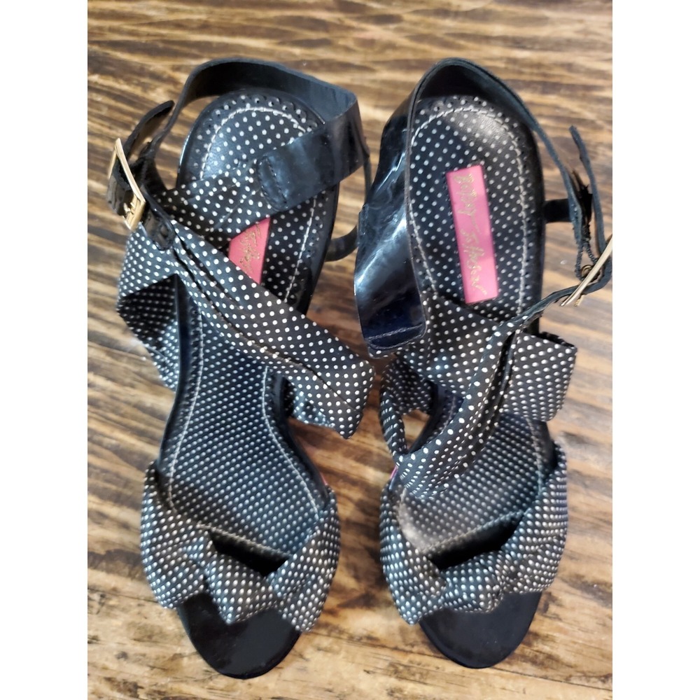 Betsey Johnson polka dots strappy sandals-size 9